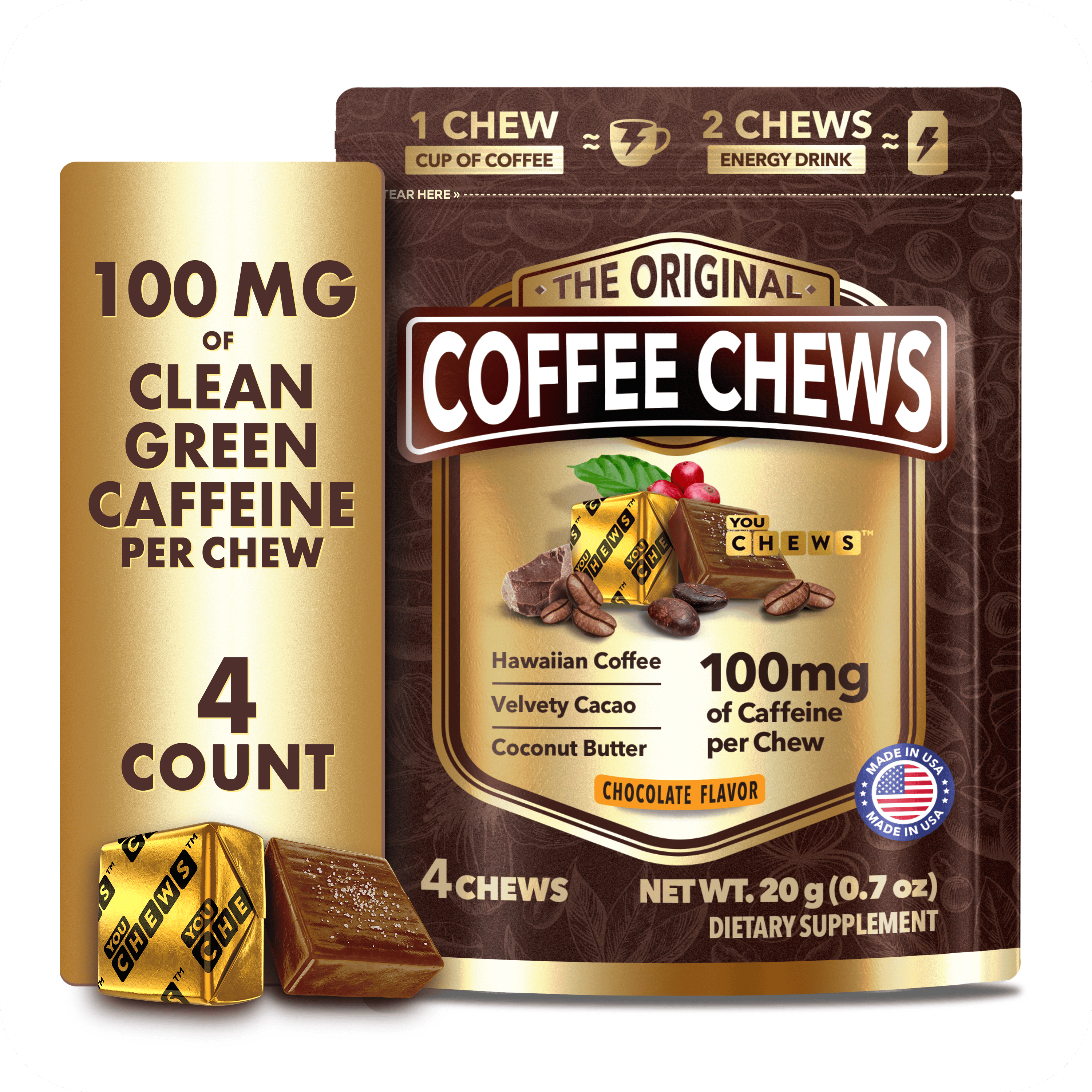 YouChews, Coffee Chews (4 Count)