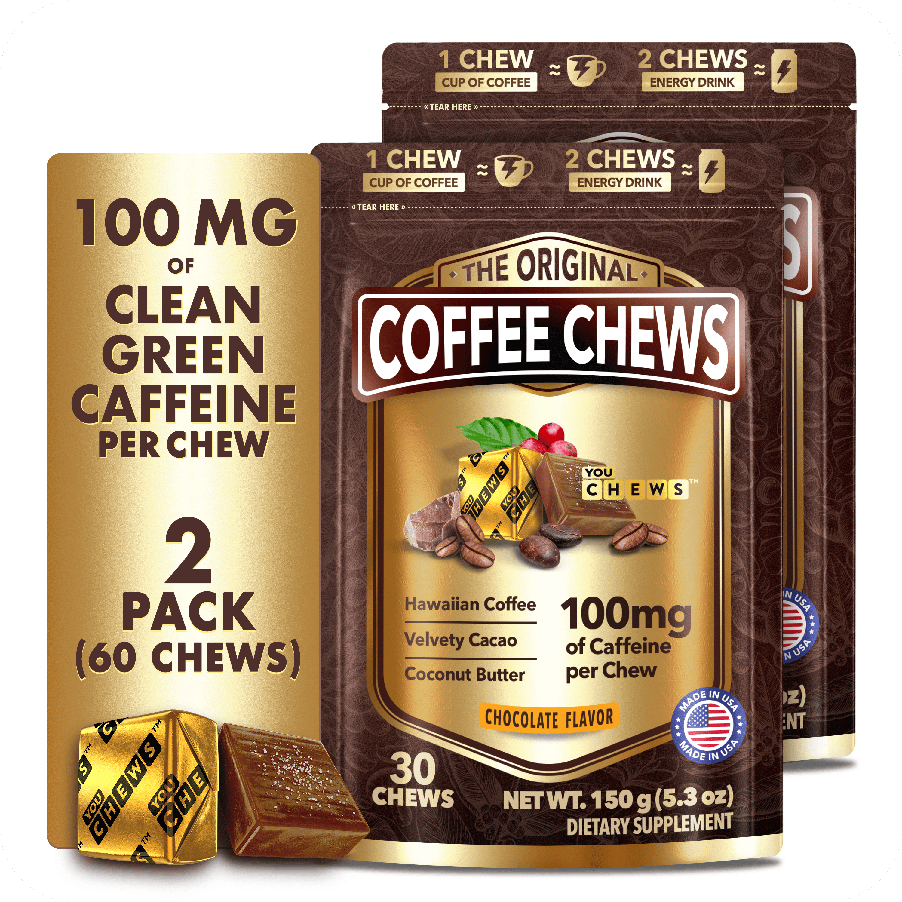 YouChews, Coffee Chews 2-Pack (60 Count)